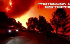 西班牙山火迫使900人撤离：烟雾滚滚 天空映成红色