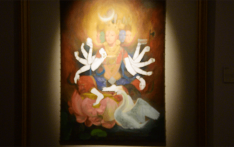 The famous Nepalese painter Shrestha's 16 years of hard work, the portrait of the goddess Gayatri  appears in Kathmandu