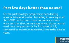 Past few days hotter than normal