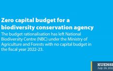 Zero capital budget for a biodiversity conservation agency