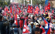 尼泊尔首都现规模较大的“君主复辟”示威活动