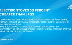 Electric stoves 50 percent cheaper than LPGs 