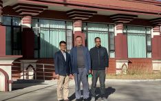 甘肃尼泊尔商会会长洪宏先生今天拜见了尼泊尔驻拉萨总领馆拉伊领事，并合影留念！