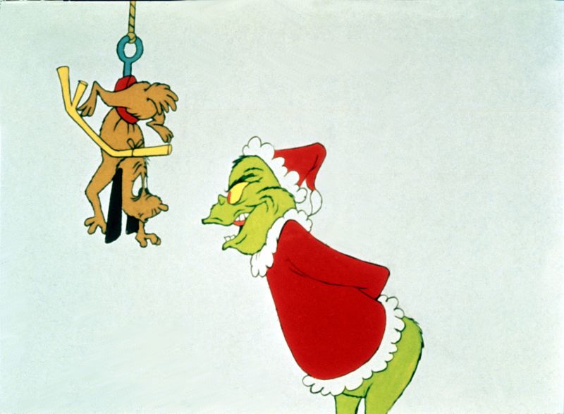 Max and the Grinch in "How the Grinch Stole Christmas."
