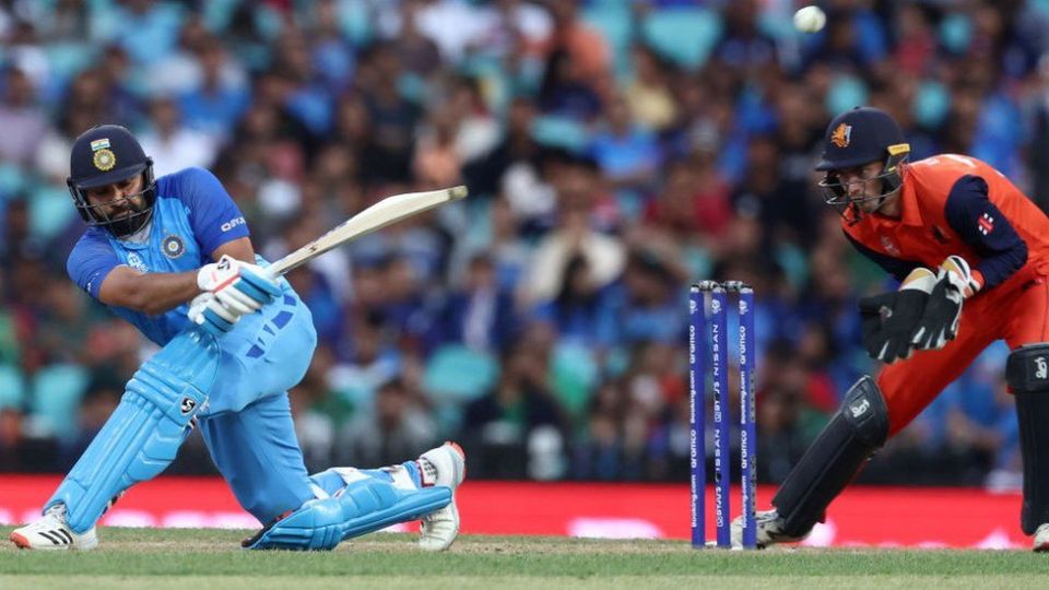 Rohit Sharma of India bats during the ICC Men's T20 World Cup match between India and Netherlands at Sydney Cricket Ground on October 27, 2022 in Sydney, Australia.