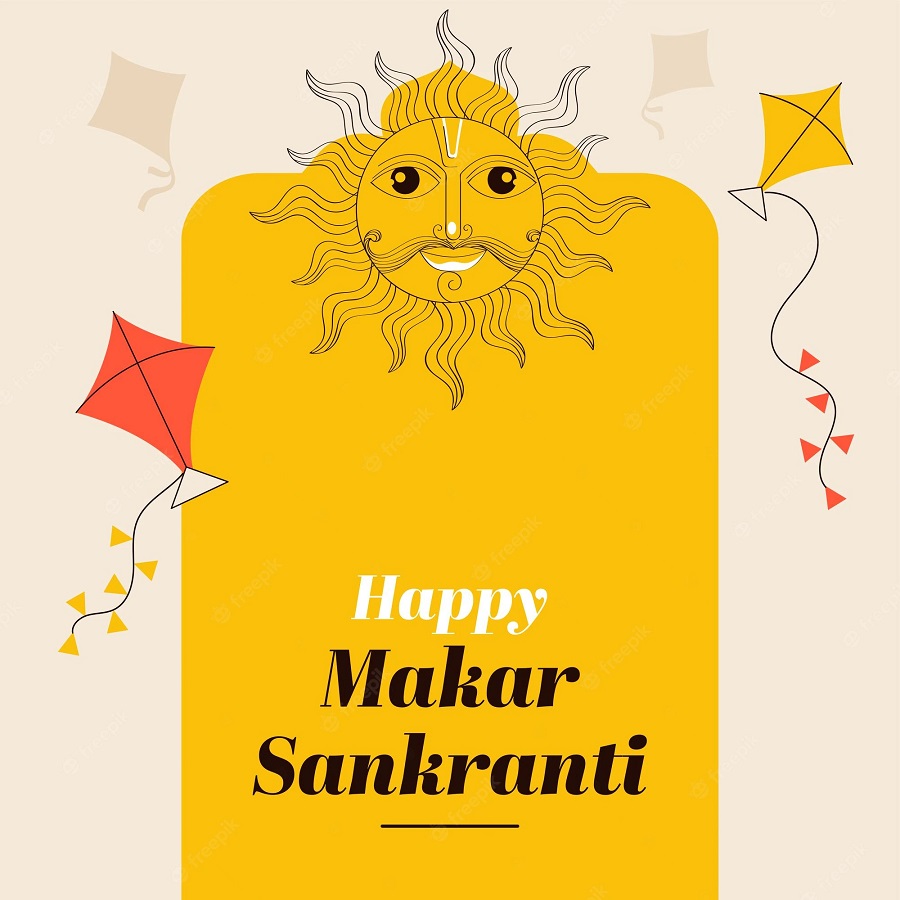 happy-makar-sankranti-concept-with-doodle-sun-god-face-flying-kites-yellow-beige-background_1302-30184.webp