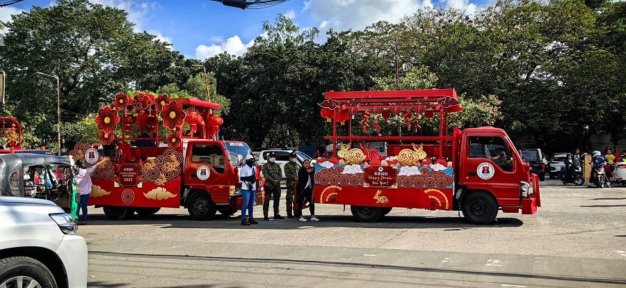 马尼拉市中国春节花车巡游活动现场。中国驻菲使馆供图 