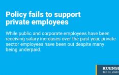 Policy fails to support private employees
