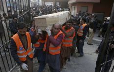 Death toll from blast in Pakistan mosque rises to at least 100 as country faces ‘national security crisis’