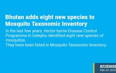 Bhutan adds eight new species to Mosquito Taxonomic Inventory