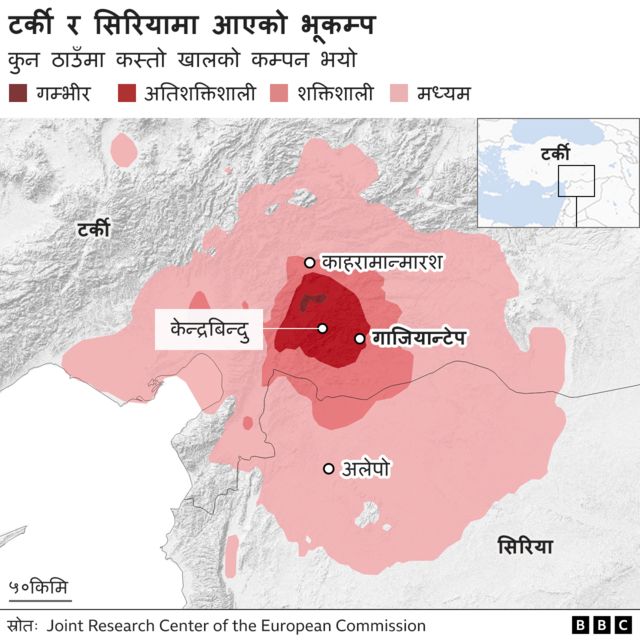 टर्की र सिरियामा भूकम्प
