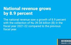 National revenue grows by 8.9 percent