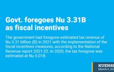 Govt. foregoes Nu 3.31B as fiscal incentives 