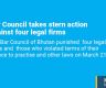 Bar Council takes stern action against four legal firms