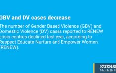GBV and DV cases decrease