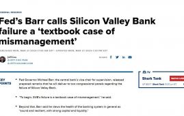 美联储副主席：硅谷银行倒闭是管理不善的教科书式案例