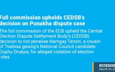Full commission upholds CEDSB’s decision on Punakha dispute case