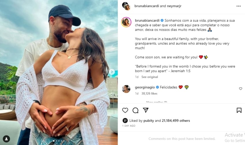 Georgina Rodriguez, Lionel Messi’s wife congratulate Neymar, Bruna on pregnancy