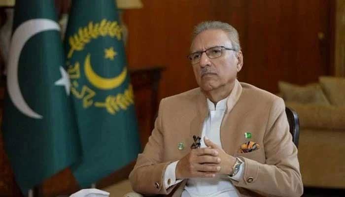 President Arif Alvi. — BBC video screengrab