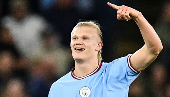 Erling Haaland set a new Premier League record of 35 goals in a season in Man Citys 3-0 win over West Ham. AFP