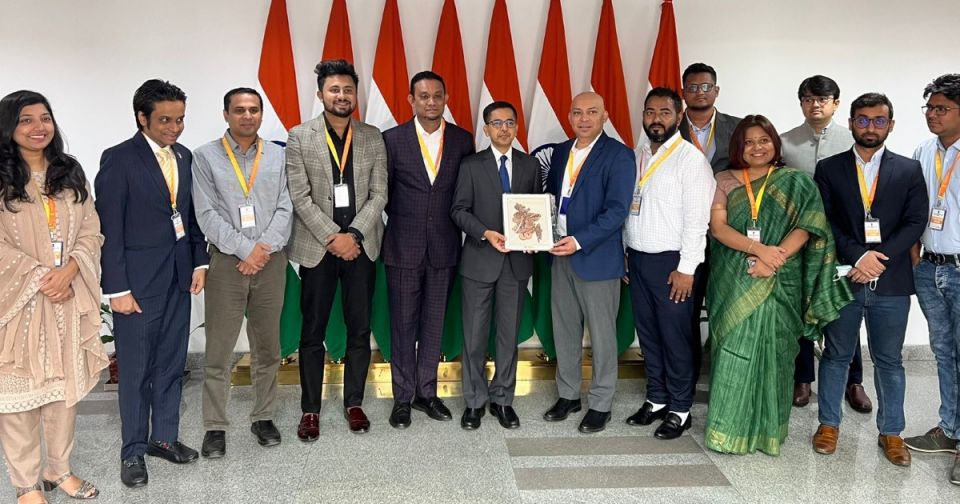 Indian High Commissioner Pranay Verma with a group of ten Bangladeshi startups