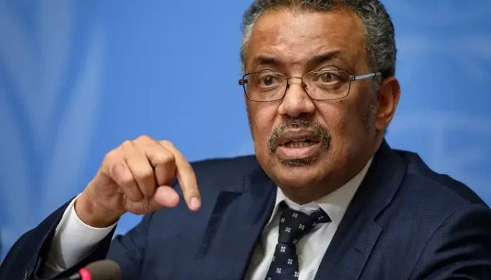 World Health Organization (WHO) Director-General Tedros Adhanom Ghebreyesus gestures during a press briefing on the coronavirus on January 29, 2020 in Geneva.— AFP/File