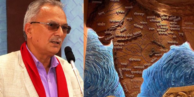 Dr Bhattarai warns that bilateral relations may be harmed as India places Nepali territory in its ‘Akhand Bharat’ mural