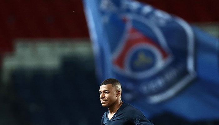 (FILES) Paris Saint-Germain´s French forward Kylian Mbappe is seen at the end of the French L1 football match between Paris Saint-Germain (PSG) and Ajaccio at the Parc des Princes in Paris, on May 13, 2023.—AFP