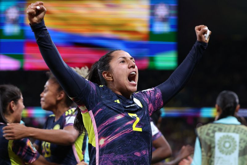 Colombia's Manuela Vanegas celebrates her team's winning goal against Germany on Sunday, June 30. The goal came in the final seconds of the match and lifted Colombia to a <a href="https://www.cnn.com/2023/07/30/football/linda-caicedo-germany-colombia-womens-world-cup-spt-intl/index.html" target="_blank">2-1 victory</a>.