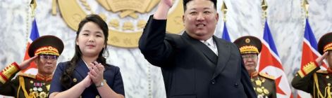 Kim Jong Un and his daughter celebrate North Korea’s 75th anniversary. Xi and Putin send their regards