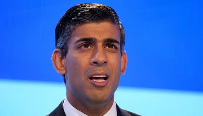 Rishi Sunak speaking during the Conservative Party Conference in Manchester that he will combine A levels and technical T-levels into a brand-new ABS. — Social media @jacobking