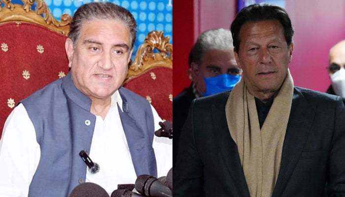 PTI Vice Chairman Shah Mahmood Qureshi and Chairman Imran Khan. — AFP/NNI/Files