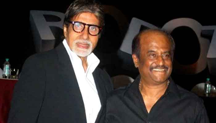 Indian stars Amitabh Bachchan and Rajinikanth at an event in this file photo. — ANI