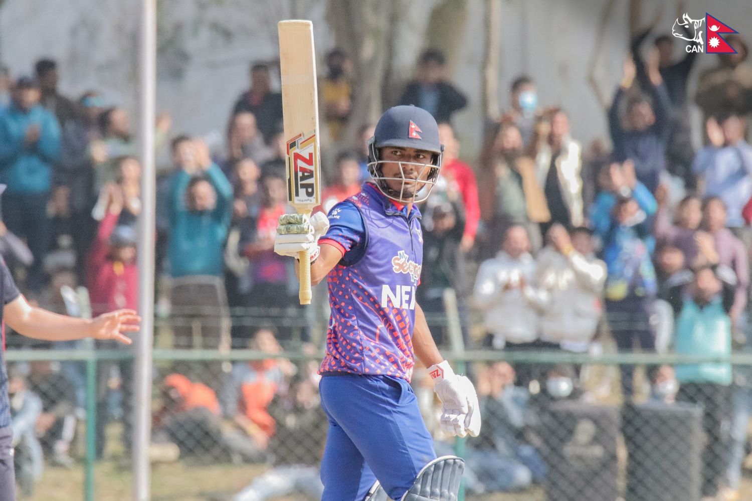 Rohit-Paudel-raises-bat-after-scoring-his-sixth-ODI-fifty.