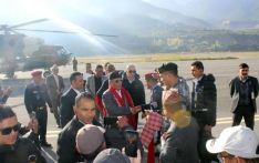 Prime Minister Dahal arrives Mustang