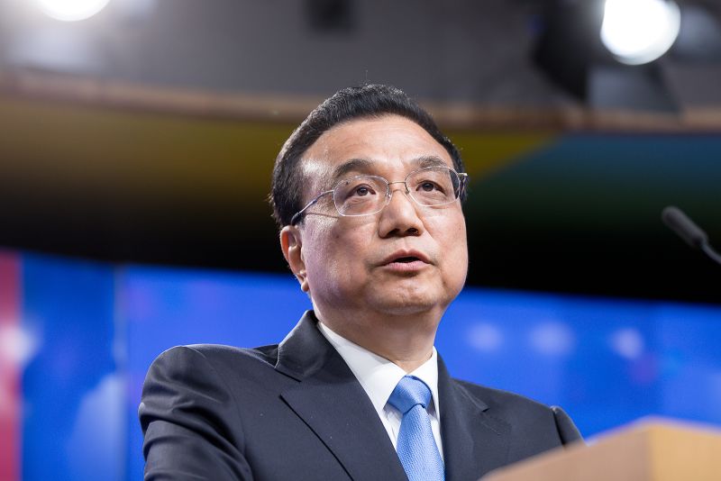 Former Chinese Premier Li Keqiang speaking at a EU-China Summit in Brussels, Belgium in 2019.