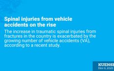 Spinal injuries from vehicle accidents on the rise