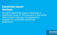 Electricity export declines