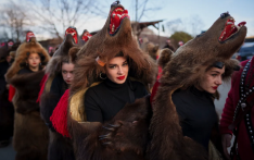 披上“熊衣”成群结队，罗马尼亚人跳“熊舞”迎新年