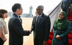 Maldives’ leader arrives in China on first state visit