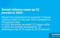 Sexual violence cases up 22 percent in 2023