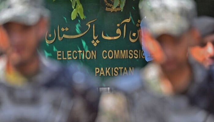 The Election Commission of Pakistan (ECP) sign board in Islamabad. — AFP/File