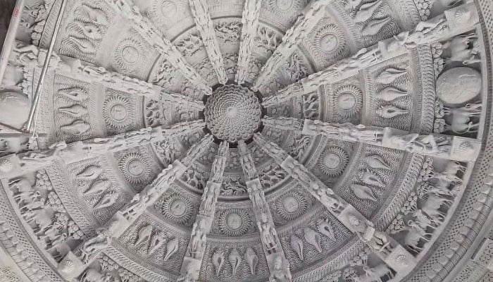 A view of the temples roof boasting intricate carvings. — Photo by author