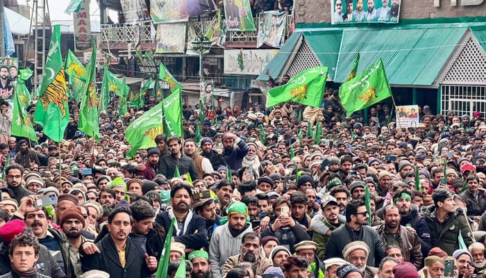 Pakistan Muslim League Nawaz’s supporters during a rally on February 5, 2024. — Facebook/PML(N)