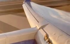 美联航一波音757客机因机翼受损紧急迫降