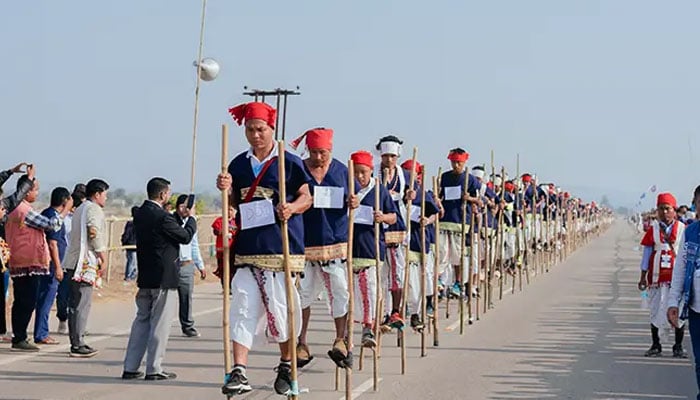 Indigenous Karbi people celebrate their culture with spectacular stilt- walking record — Guinness World Record/File