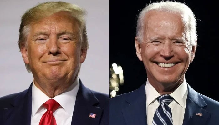 Former president US Donald Trump (left) and US President Joe Biden. — AFP/File