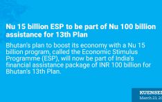 Nu 15 billion ESP to be part of Nu 100 billion assistance for 13th Plan
