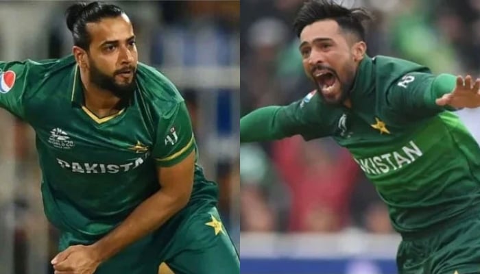 All-rounder Imad Wasim and fast bowler Mohammed Amir. — PCB/AFP/File