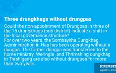 Three drungkhags without drungpas